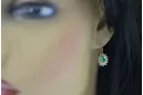 Earrings Vintage craft Emerald 14K Rose gold cec026r